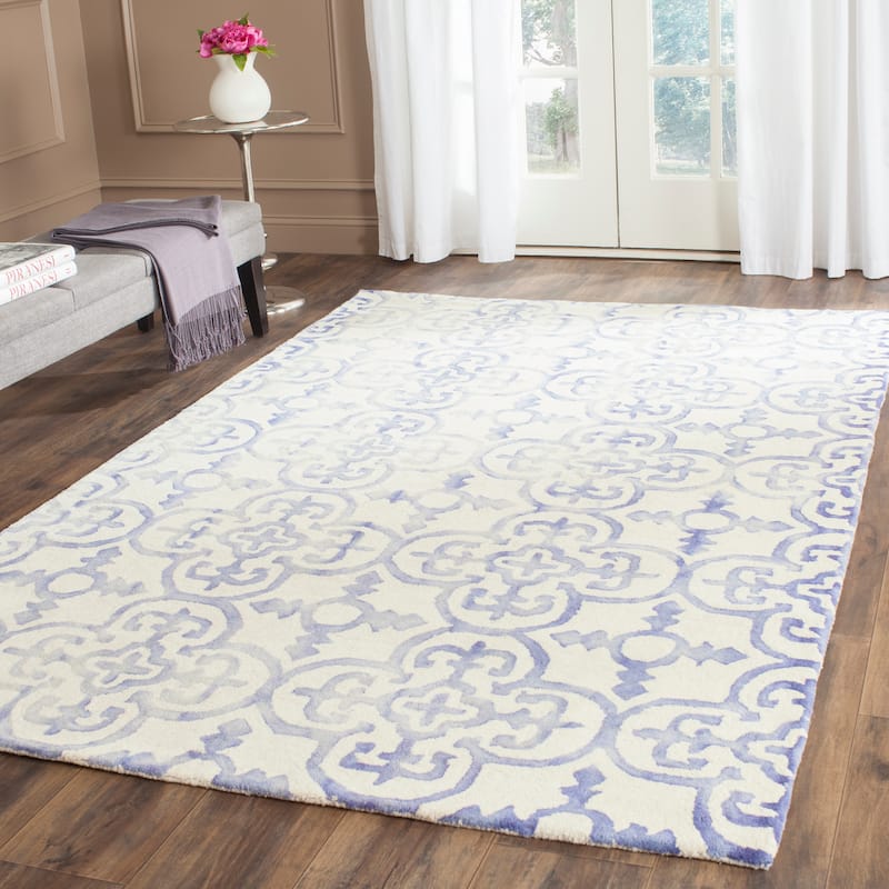 SAFAVIEH Handmade Dip Dye Reintraut Watercolor Vintage Boho Wool - 9' x 12' - Ivory/Blue - Runner/Rectangle