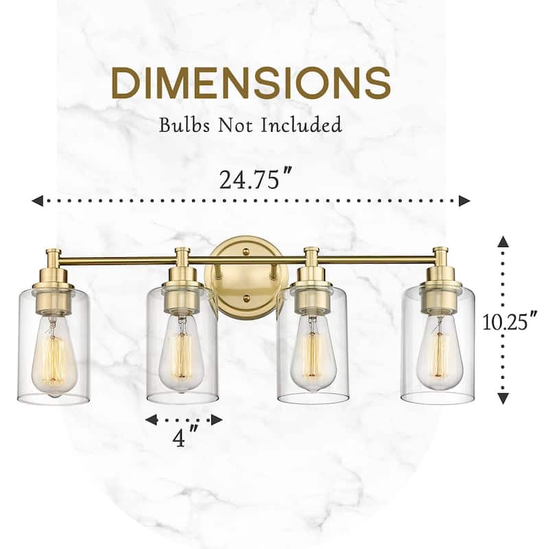 2/3/4/5-Light Bathroom Vanity Light with Clear Glass Shade