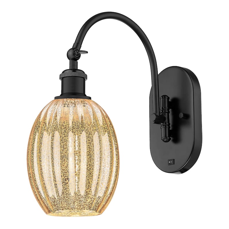 Innovations Lighting 918-1W-15-7 Preston Sconce Preston 15" Tall Wall - Matte Black / Mercury