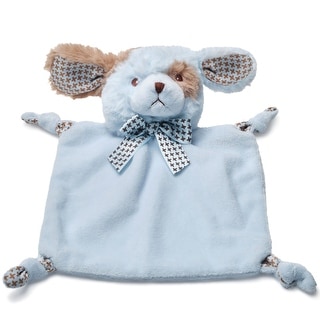 Bearington Baby Wee Waggles 8" x 7" Small Blue Puppy Security Blanket
