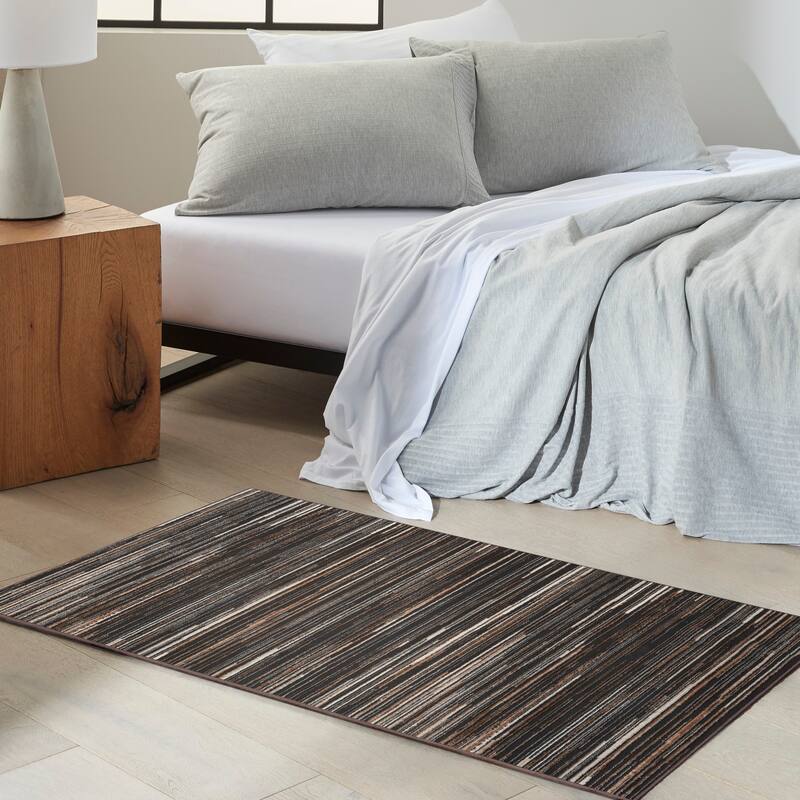 Calvin Klein Captivating Indoor only Brown Abstract Area Rug