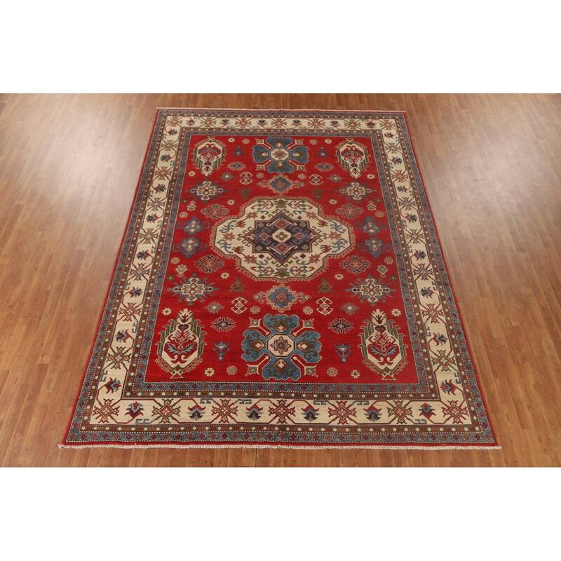 Traditional Kazak Oriental Area Rug Handmade Red Wool Carpet - 8'7"x 11'3"
