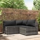 preview thumbnail 73 of 100, vidaXL Patio Corner Sofa with Cushions Black/Brown/Gray Poly Rattan 24.8" x 24.8" x 22.6" 3-Piece - Grey/Anthracite