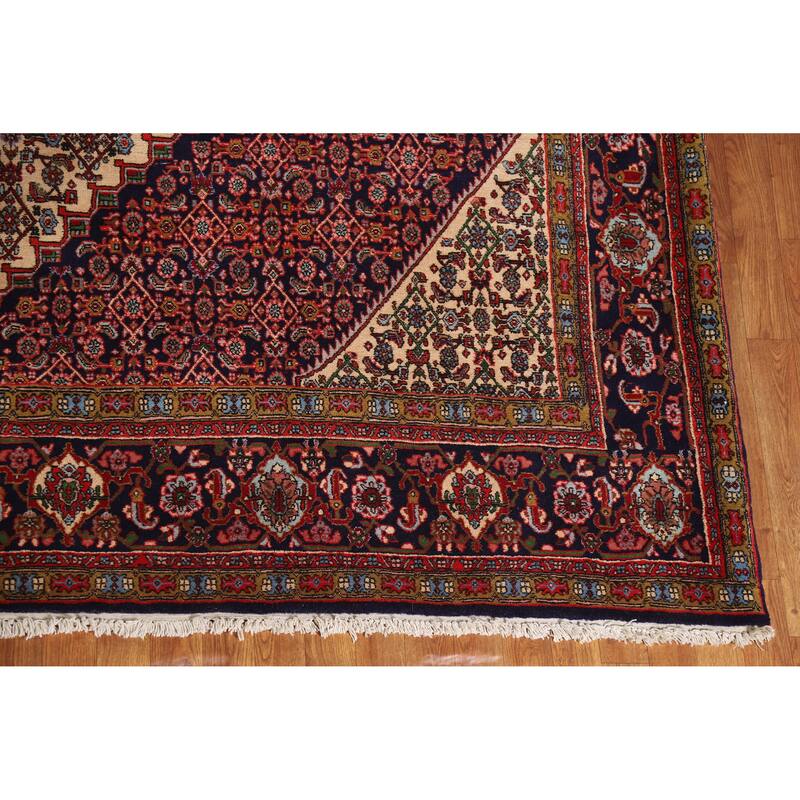 Hand Knotted Oriental 100% Wool Carpet Traditional Medallion Beige & Ivories Bidjar Area Rug - 12' 10'' X 10' 1''