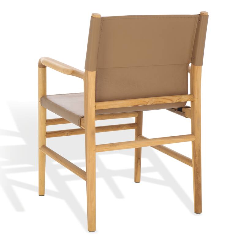 SAFAVIEH Couture Cassaphina Solid Wood Arm Chair, Fully Assembled - 22"W x 23"D x 34"H