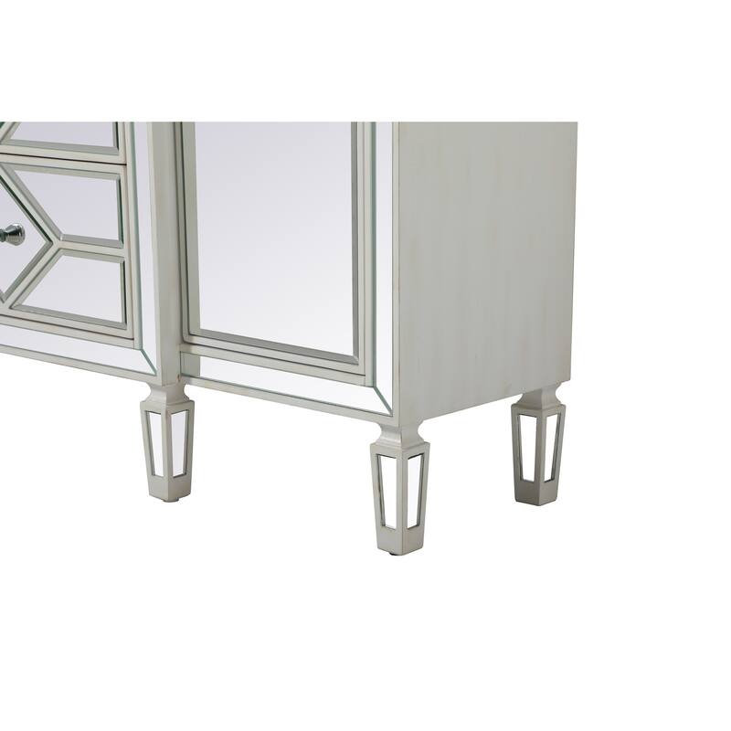 2-Door Mirrored Accent Cabinet