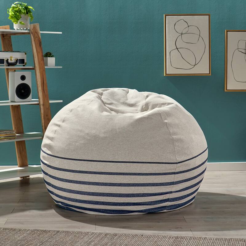 Hudgeons Indoor Striped Bean Bag by Christopher Knight Home