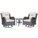 preview thumbnail 68 of 97, Gray Wicker Rattan Outdoor Patio Furniture Set Swivel Chair with Cushion