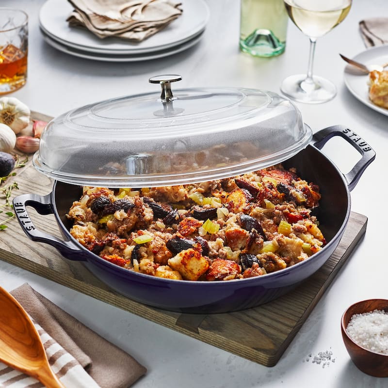 STAUB Cast Iron 3.5-qt Braiser with Glass Lid