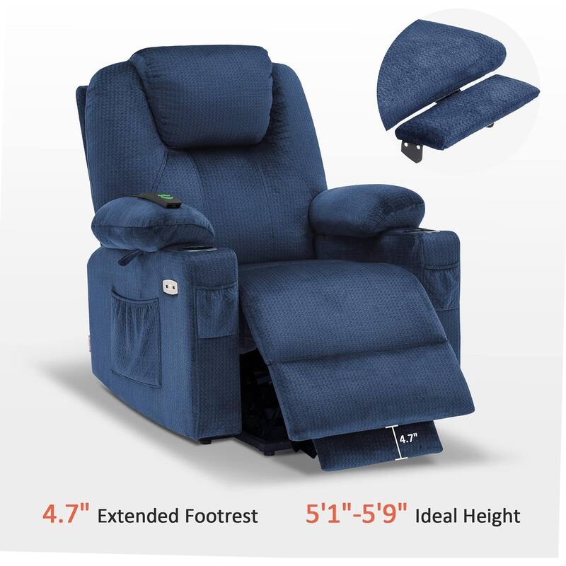 MCombo Electric Power Lift Recliner Chair Sofa with Massage and Heat, 3 Positions, USB Ports, Fabric 7040