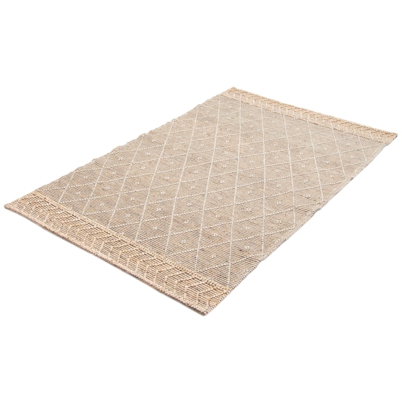 ECARPETGALLERY Braid weave Sienna Tan Wool Rug - 5'1 x 8'0