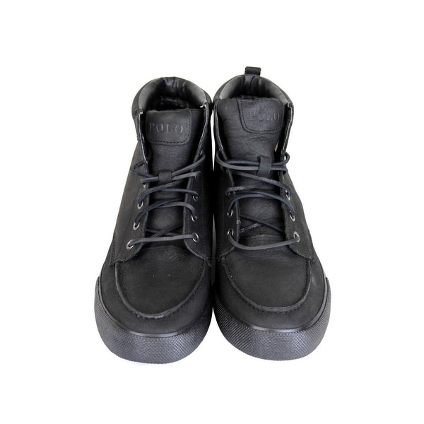 black leather polo shoes