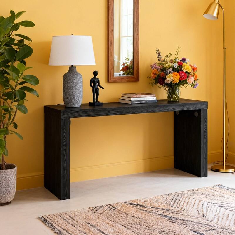 58''Modern Wooden Long Console Table for Entryway and Living Room