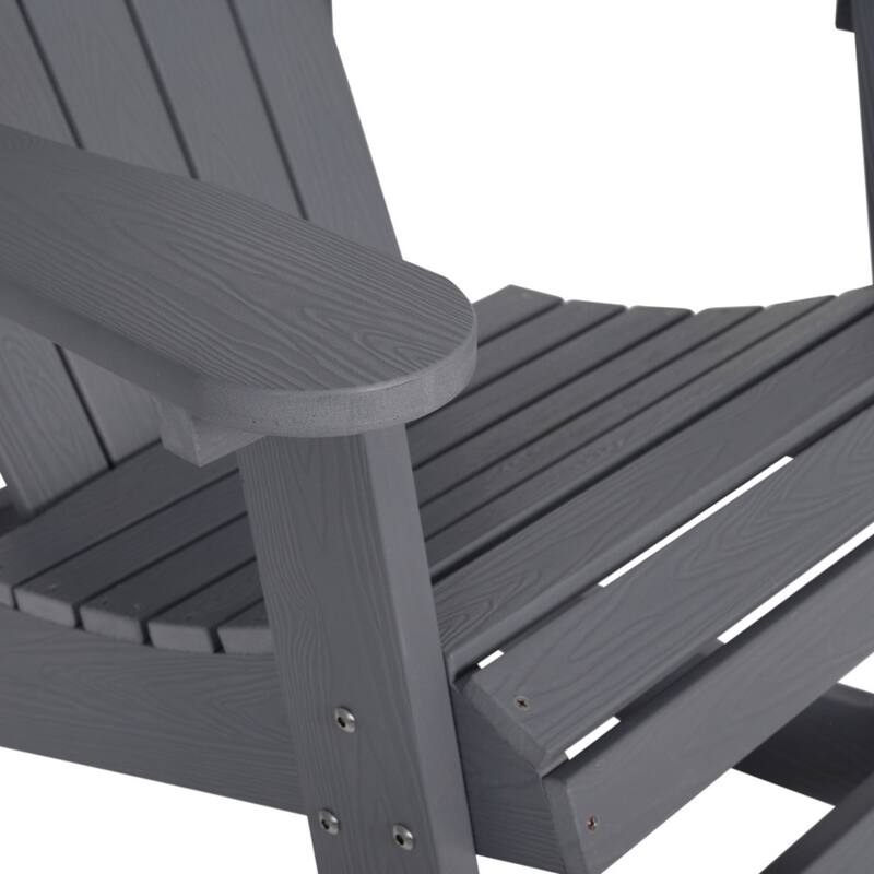 All Weather Polyresin Wood Rocking Adirondack Chair