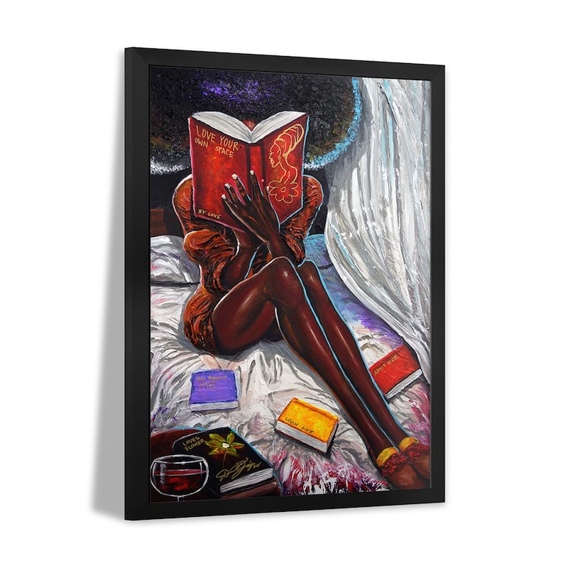 A Book Night Premium Framed Poster by DionJa'y