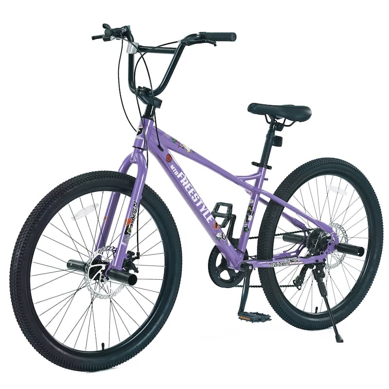 Freestyle Kids Bike Double Disc Brakes 26 Inch Children Bicycle for Boys Girls Age 12+ Years
