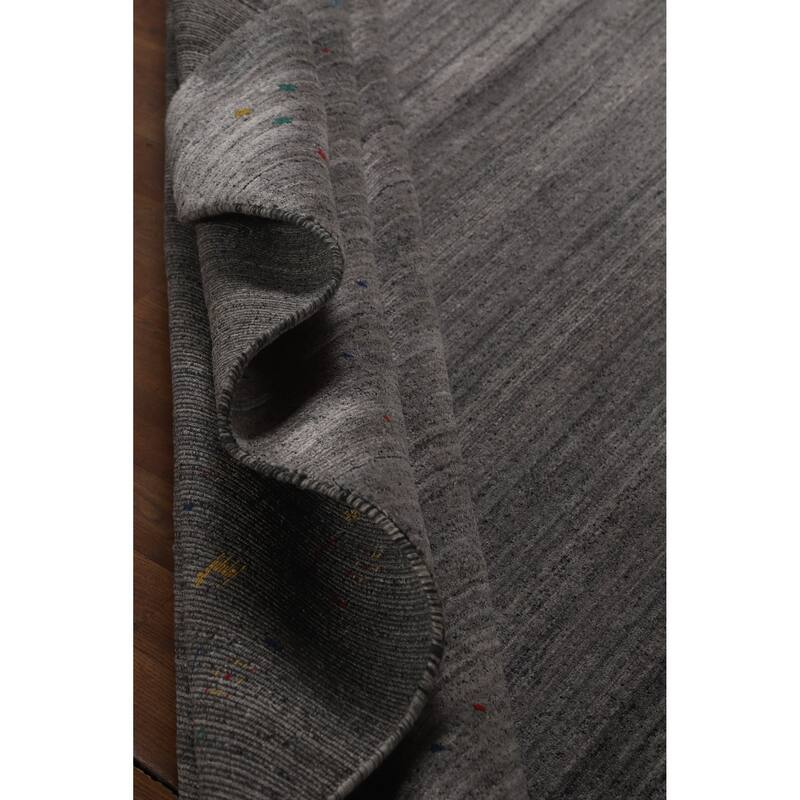 Hand Knotted Oriental 100% Wool Carpet Tribal Tribal Greys & Charcoal Gabbeh Area Rug - 9' 11'' X 7' 10''