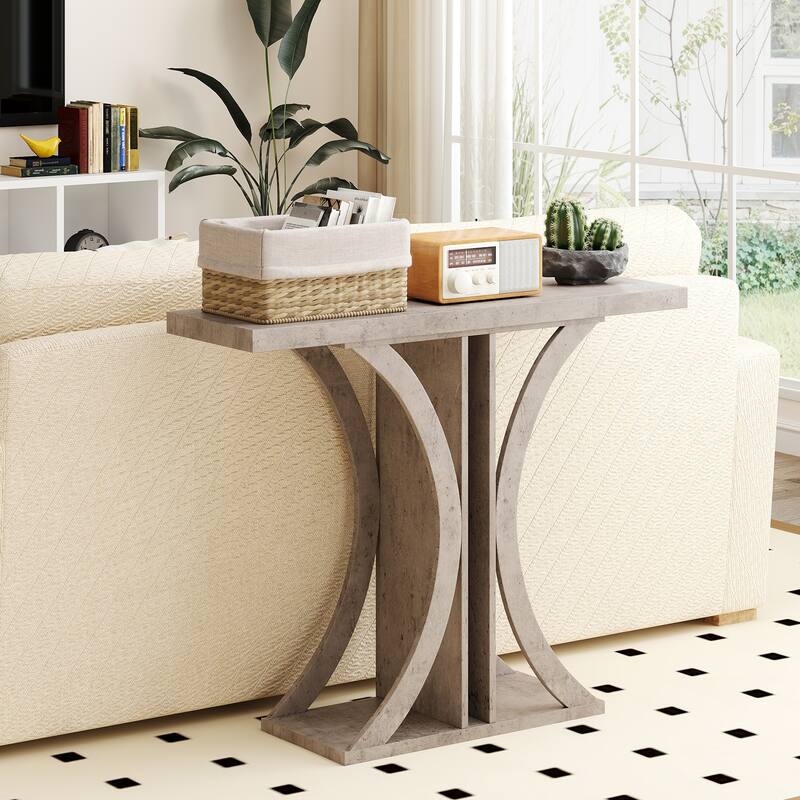 Gymax Console Table 40'' Rectangular Entryway Table w/Geometric Frame