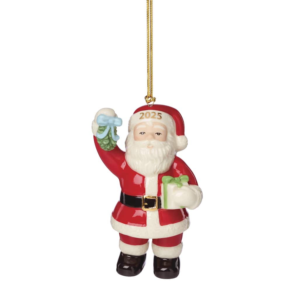 Lenox 2025 Santa with Mistletoe Ornament