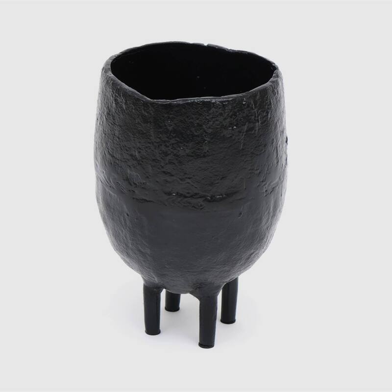 Sollender Aluminum Table Vase - Modern 6x6x8.6 Inch for Living Room Decor