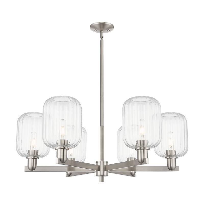 Innovations Lighting Downtown Urban - Preston - 6 Light 24" Jar Shade Stem Hung Chandelier