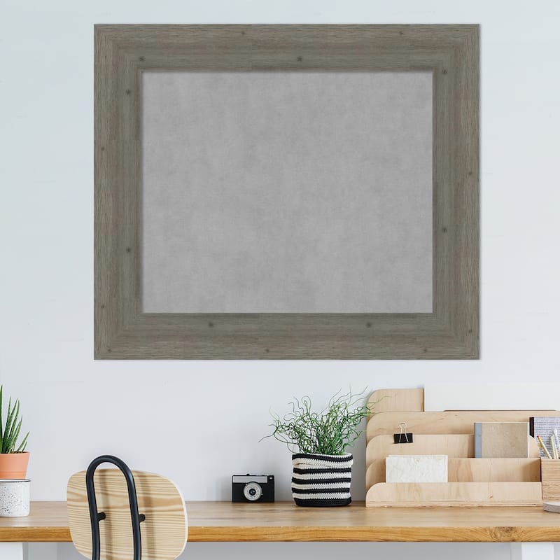 Amanti Art Fencepost Grey Framed Magnetic Board