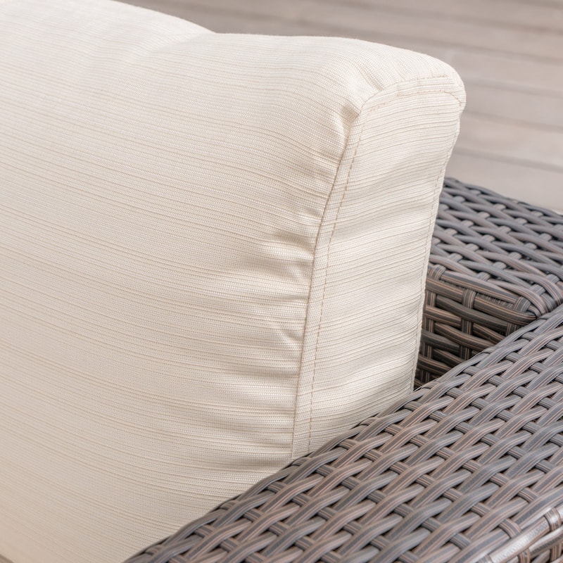 Santa Rosa Outdoor 8-Piece Rectangle Aluminum Wicker Dining Sofa Set with Cushions by Christopher Knight Home
