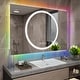 preview thumbnail 14 of 19, KIOTEE Frameless LED Frontlit & RGB Backlit Anti-Fog Tempered Glass Bathroom Vanity Mirror with ETL and 3-Year Warranty