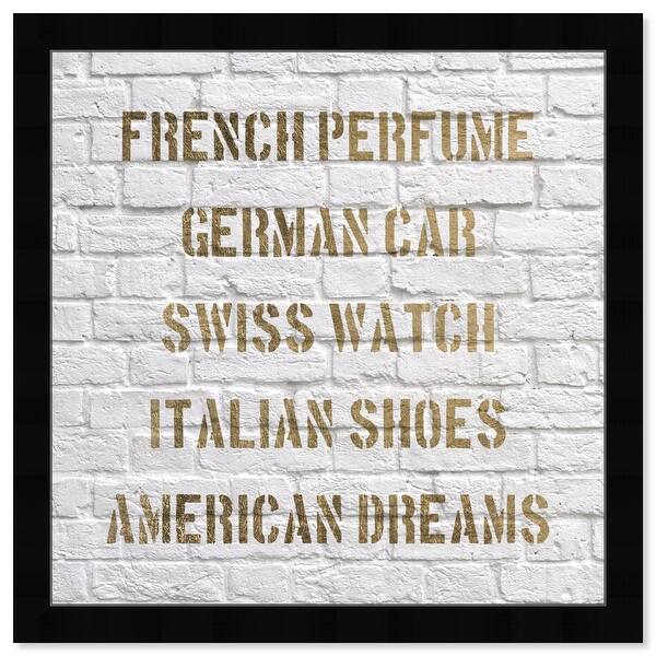 Shop Oliver Gal American Dream Typography And Quotes Wall Art Framed Print Inspirational Quotes And Sayings Gold White Overstock 32194356
