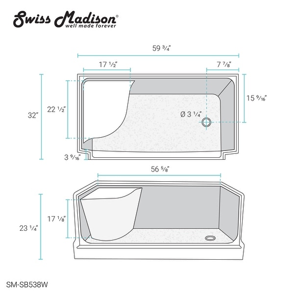Shower with seat online 60 x 32