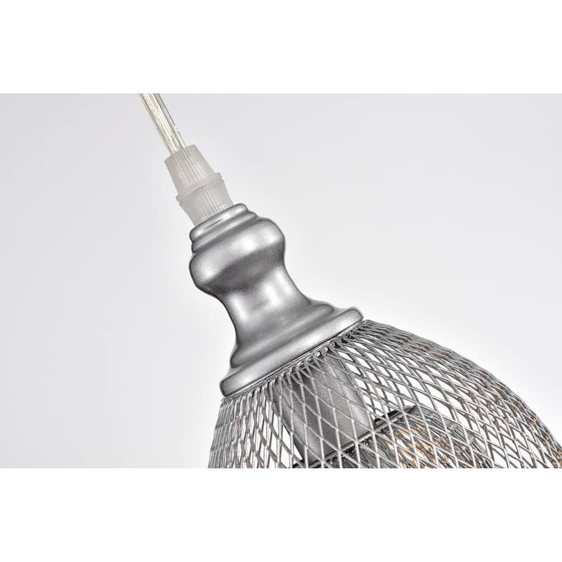 Emili Silver 3-Light Metal Bell Shades Linear Pendant Light with Clear Crystals Design