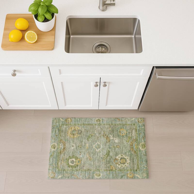 Machine Washable Indoor/ Outdoor Traditional Boho Chantille Rug