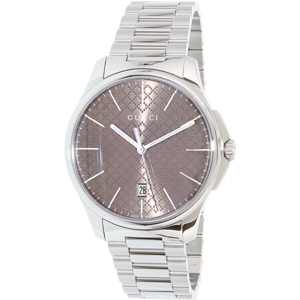 gucci g stainless steel and gold plated ladies watch