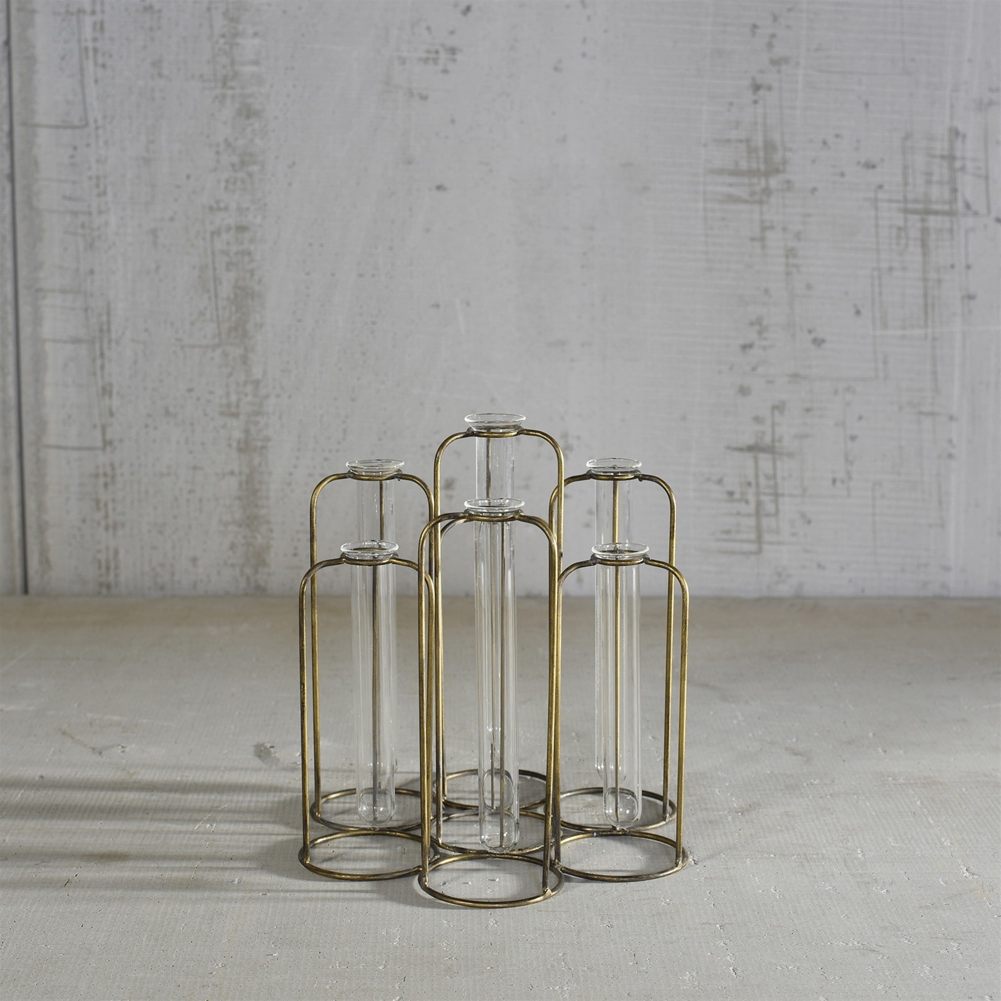 Burnished Gold Test Tube Cluster Vase Burnished Gold Test Tube Cluster Vase