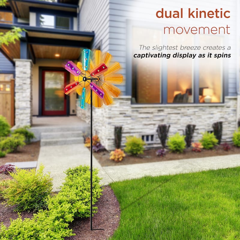 Alpine Corporation Outdoor Wind Spinner Stake Yard Decoration