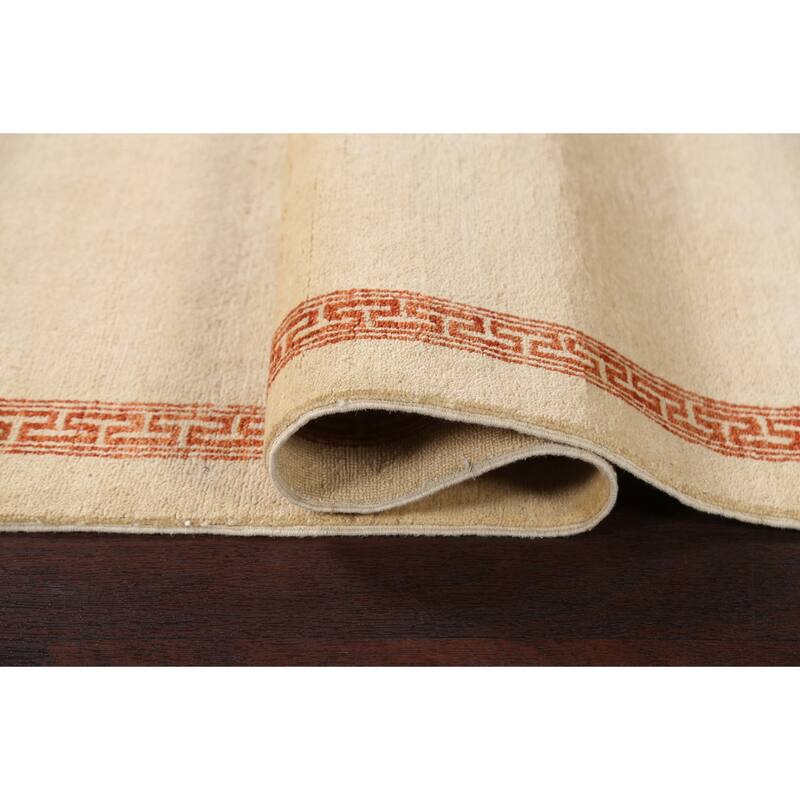 Bordered Neutral Gabbeh Kashkoli Oriental Runner Rug Wool Hand-knotted - 2'5" x 9'10"