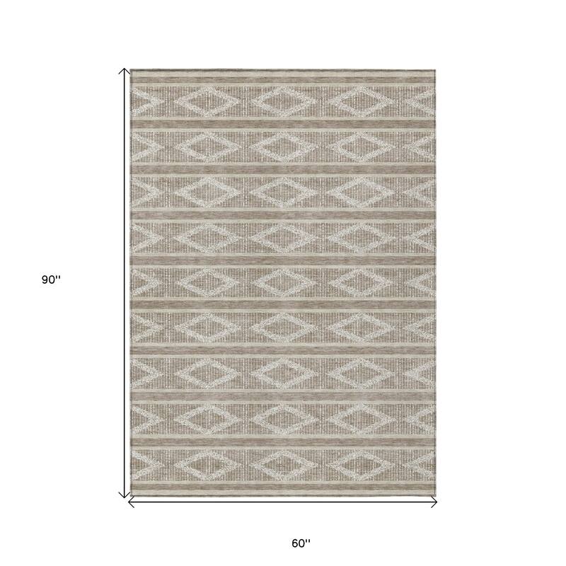 HomeRoots Geometric Transitional Rectangle Outdoor Rug