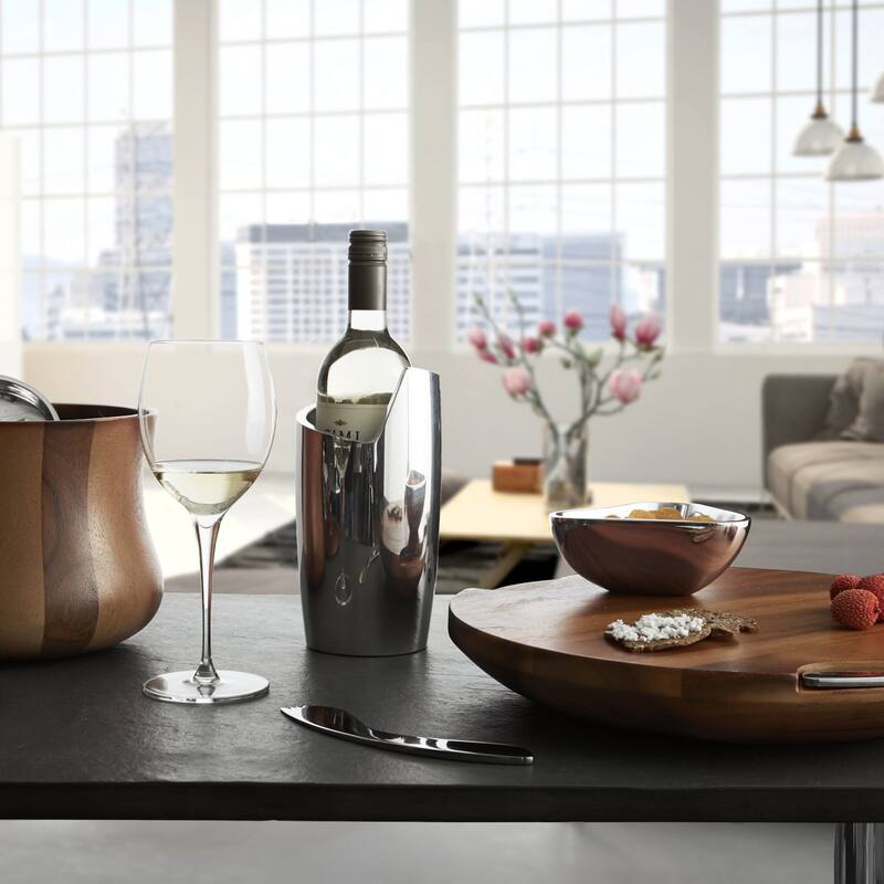 Nambe Spiral Wine Chiller - 4.5" D x 8.5" H