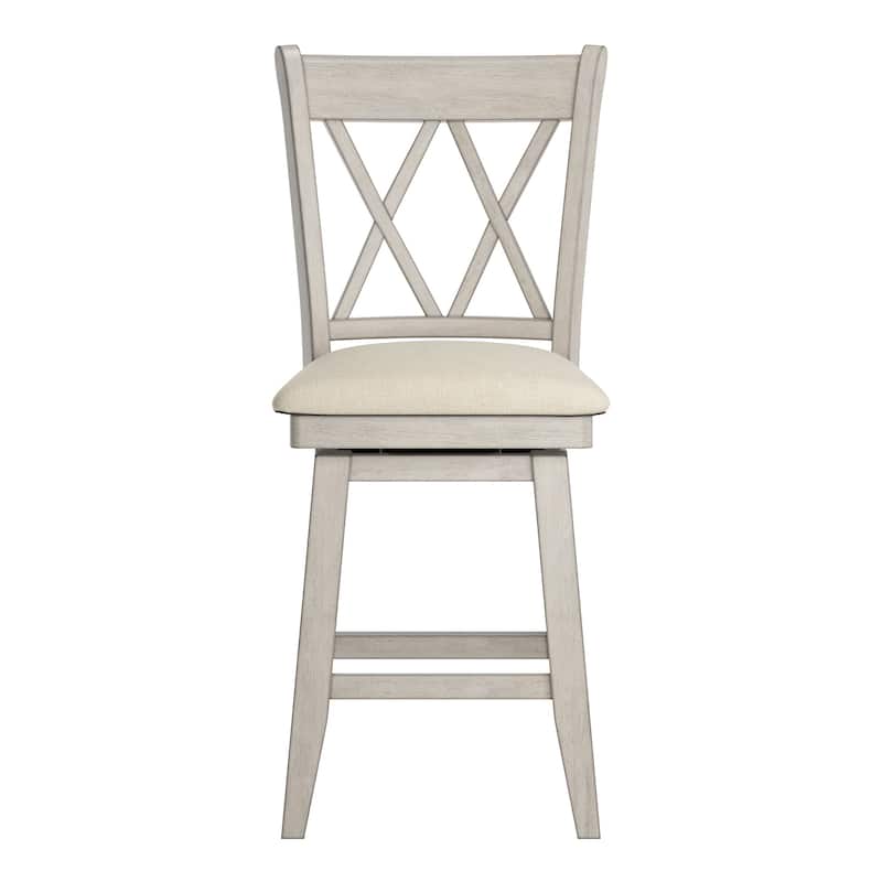 Eleanor Double X Back Wood Swivel Bar Stool by iNSPIRE Q Classic On