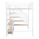 preview thumbnail 20 of 26, Full Size Metal Loft Bed with Desk, Staircase and Storage Cabinet