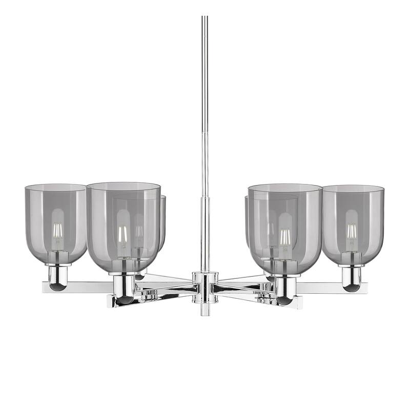 Innovations Lighting 716-6CR-12-36 Bella Chandelier Bella 6 Light 36" - Polished Chrome / Light Smoke