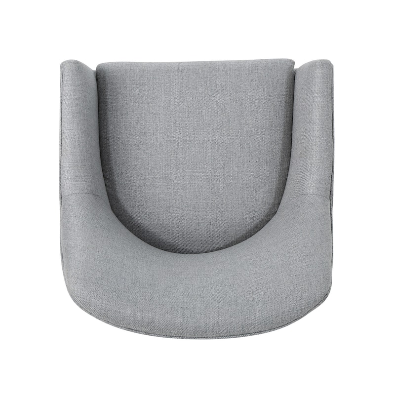 Heza Swivel Office Chair, Gray Fabric, Rolling Wheels, Chrome Metal