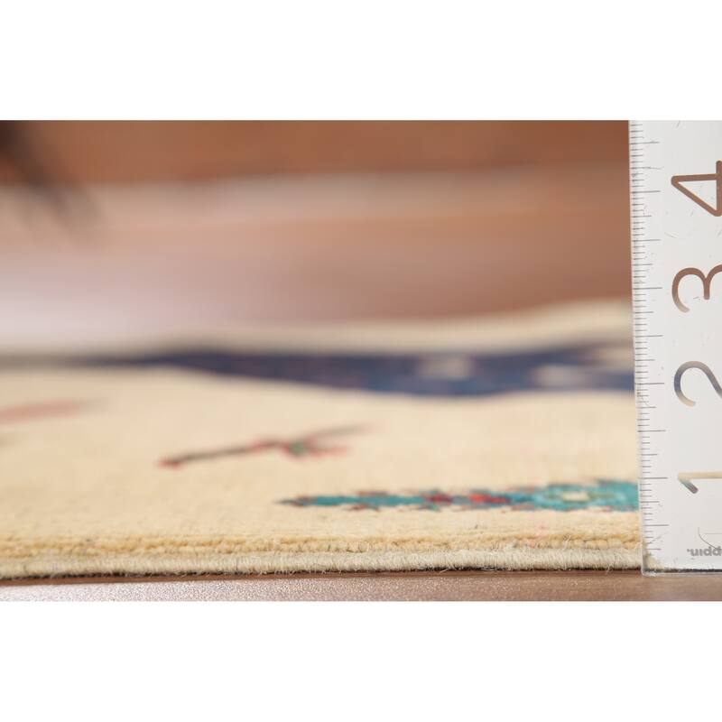 Animals Design Kazak Accent Rug Hand-Knotted Wool Carpet - 2'1"x 2'10"