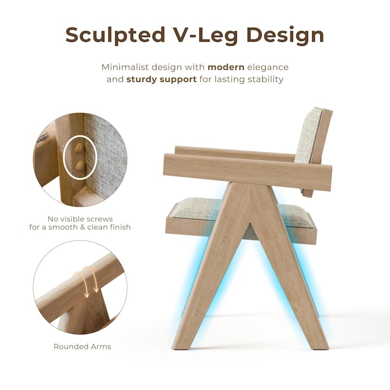 Furniture of America Rockinwel Modern 5-Piece Natural Oak Wood Dining Table Set