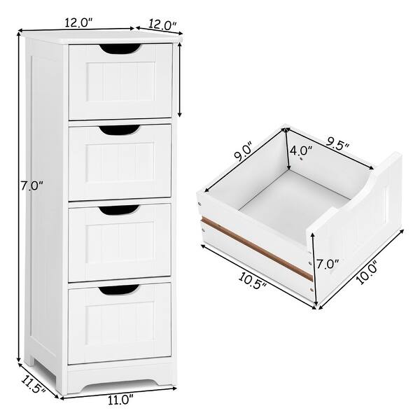 4 Drawers Bathroom FreeStanding Storage Organizer Bed Bath