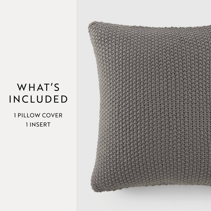 Seed Stitch Knit Acrylic Decor Throw Pillow