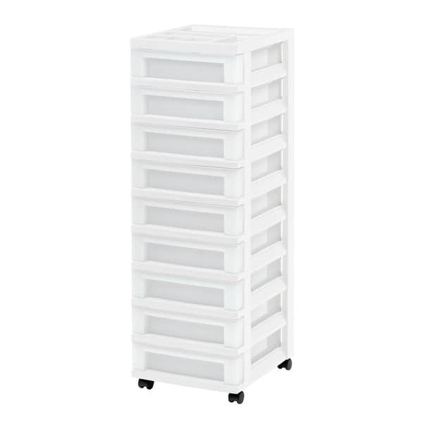 9-Drawer Storage Cart White/Pearl - Overstock - 31883138