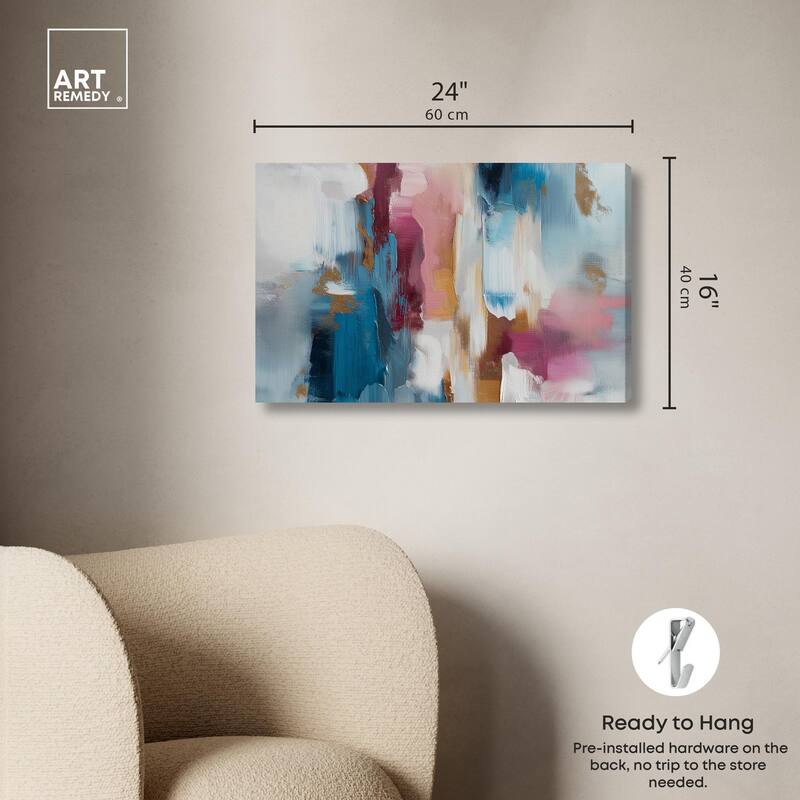 Rosy and Ocean Hues II Canvas by Art Remedy, Gallery Wrapped