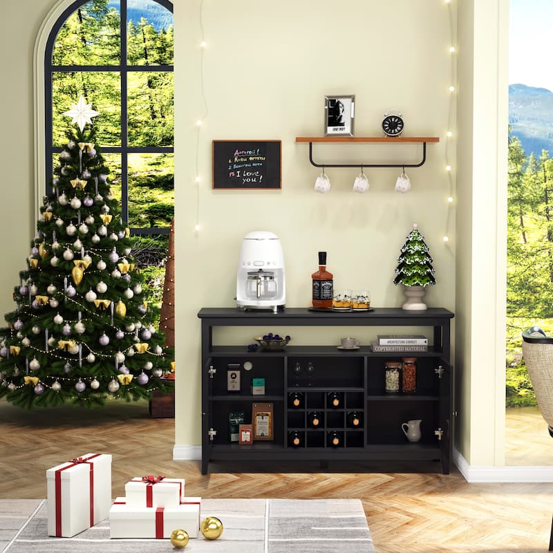 Storage Buffet Cabinet/Sideboard/TV Console with Glass Doors