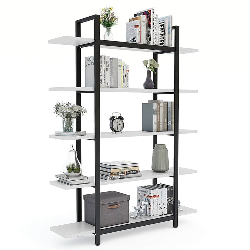 5-Tier Bookshelf, Vintage Industrial Style Bookcase